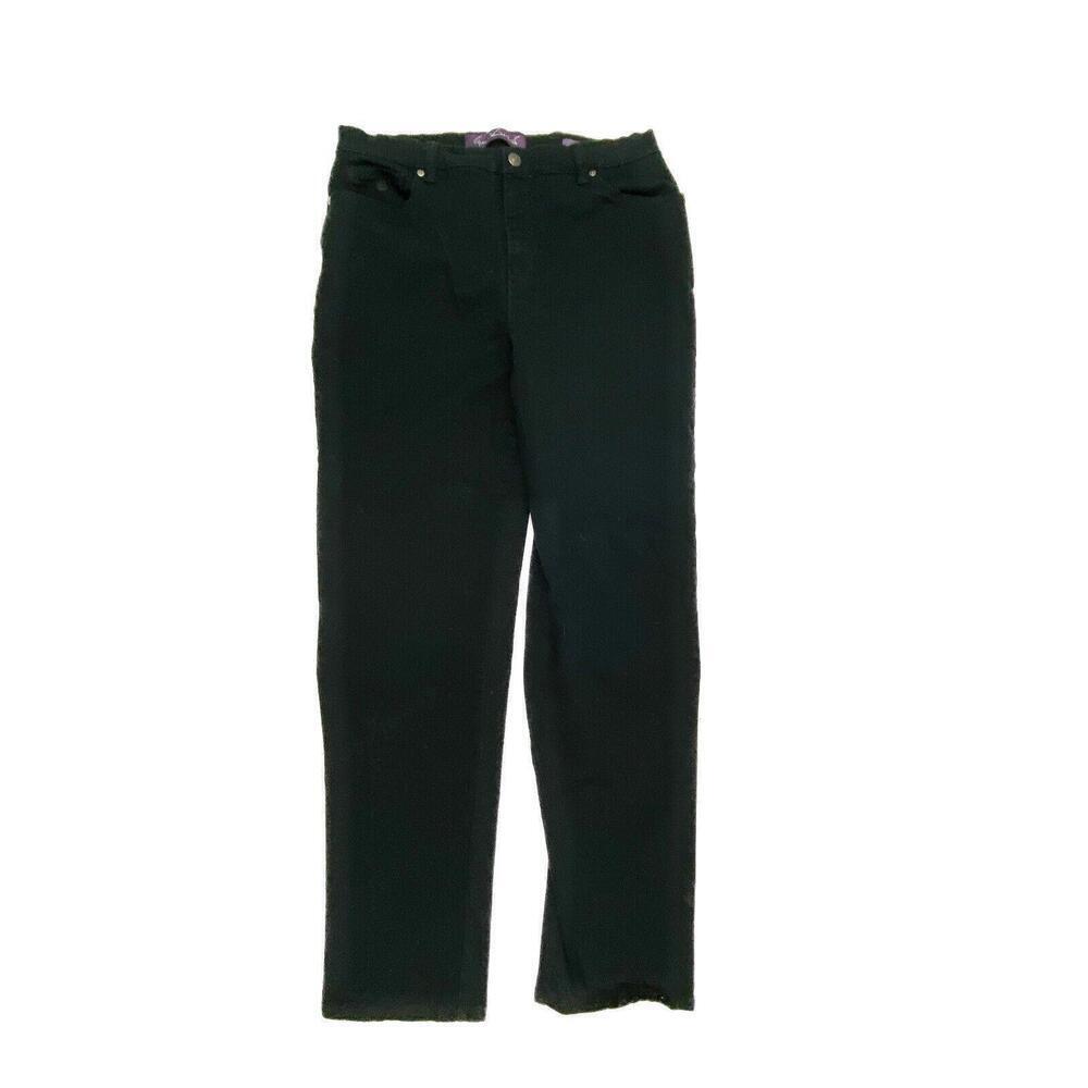 Gloria Vanderbilt‎ Amanda Jeans Women 12 Black Straight Leg High Rise R5698